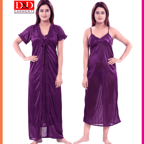 Indian 2 part Sexy Nighty Dress Deep Purple